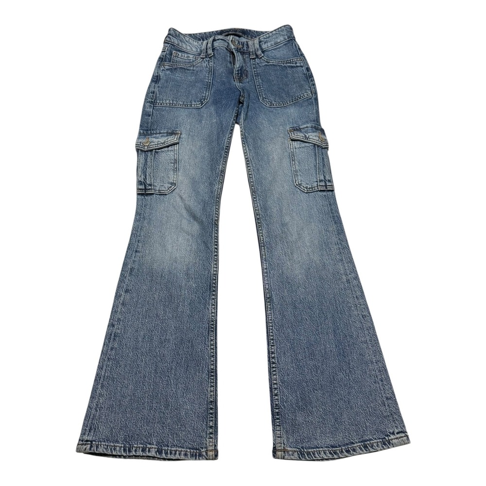 Aeropostale Cotton Blend‎ Mid Rise Flare Denim Jeans Women's 00R (Fits 26x32)